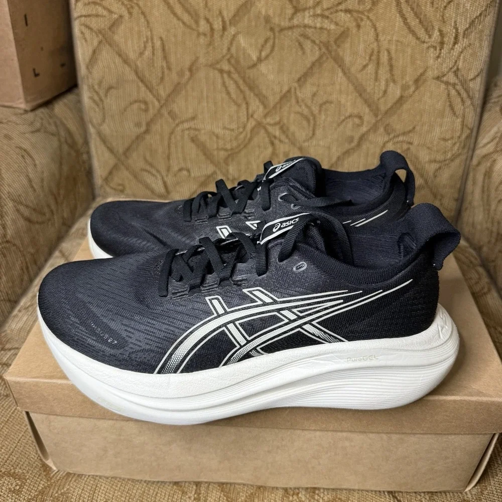 ASICS Gel-Nimbus 27 Black Lake Grey 1012B752-002 Women's Size 9 D Wide Running